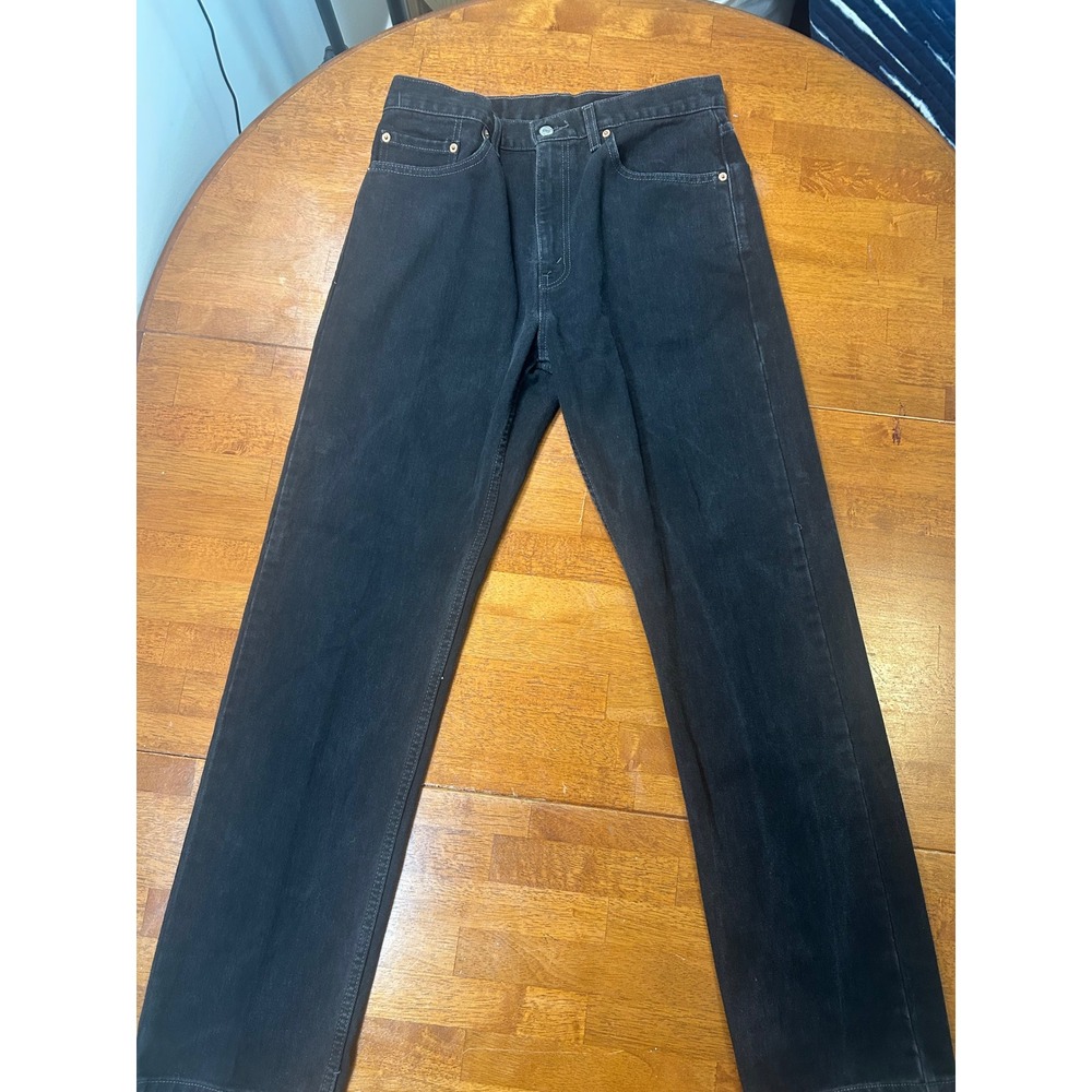 Vintage Levi's 505 Regular Fit Jeans Mens 33x32 Black Straight Leg Denim Y2K